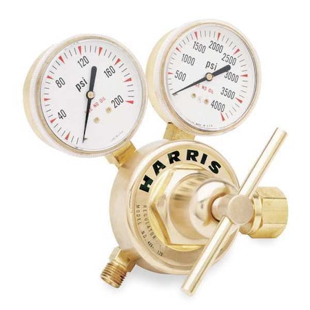 Gas Regulator, Argon, Helium, Nitrogen, Single Stage, 0.965