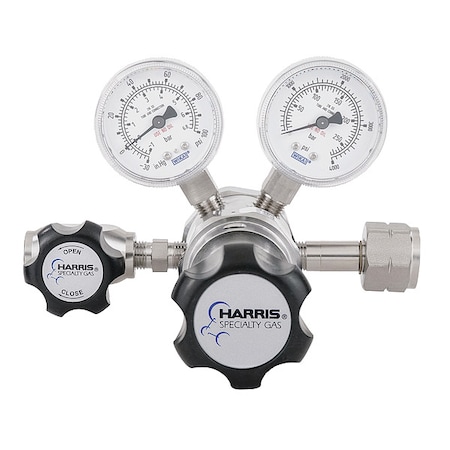 High Purity Gas Regulator, Hydrogen, Methane, Two Stage, 0.825