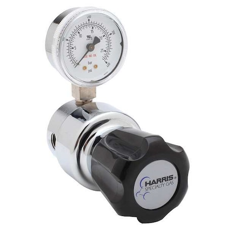High Purity Gas Regulator, High Purity Non-Corrosive Gas, Single Stage, 1/4 in Inlet, 1/4 in Outlet MPN:KH1034