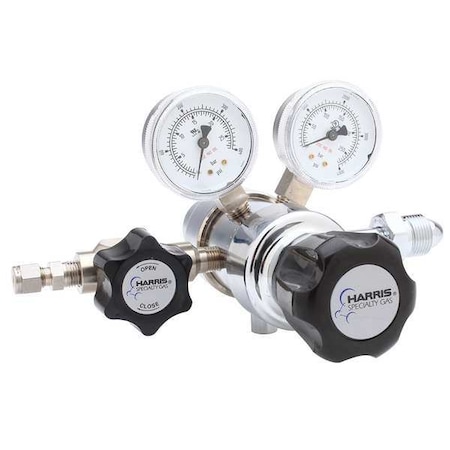 High Purity Gas Regulator, Carbon Dioxide, Two Stage, 0.825