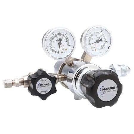 High Purity Gas Regulator, Hydrogen, Methane, Two Stage, 0.825
