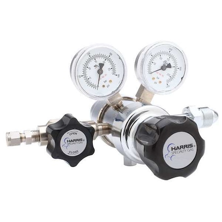 High Purity Gas Regulator, Hydrogen, Methane, Two Stage, 0.825
