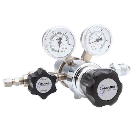 High Purity Gas Regulator, Argon, Helium, Nitrogen, Two Stage, 0.965