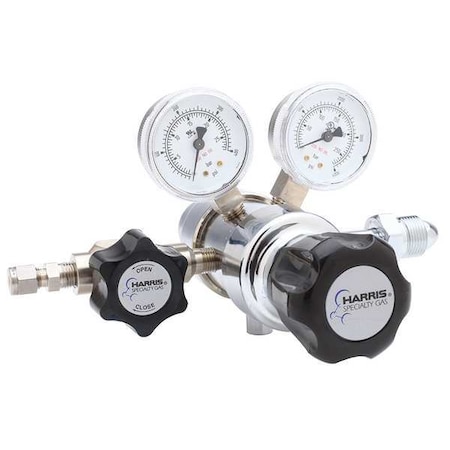 High Purity Gas Regulator, Argon, Helium, Nitrogen, Two Stage, 0.965