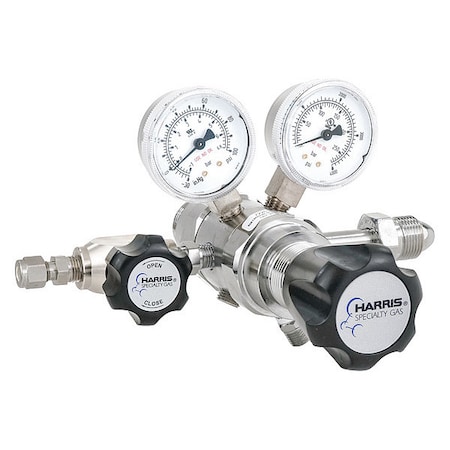 High Purity Gas Regulator, Argon, Helium, Nitrogen, Two Stage, 0.965
