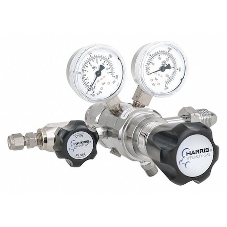 High Purity Gas Regulator, Industrial Air, Two Stage, 0.965