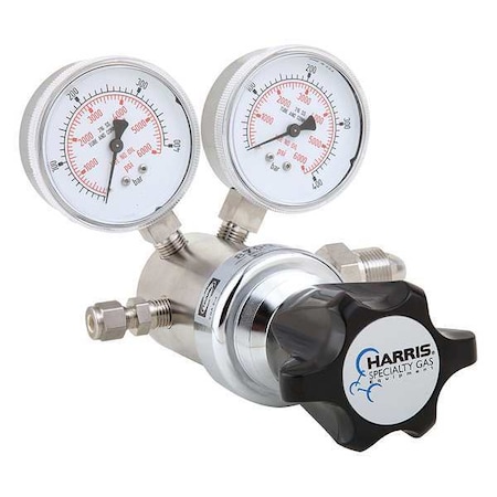 High Purity Gas Regulator, Argon, Helium, Nitrogen, Single Stage, 1/4 in Inlet, 1/4 in Outlet MPN:KH1117
