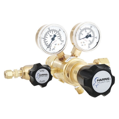 High Purity Gas Regulator, Hydrogen, Methane, Two Stage, 0.825