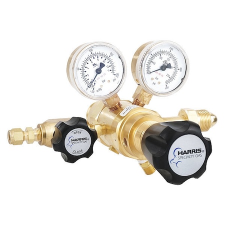 High Purity Gas Regulator, Argon, Helium, Nitrogen, Two Stage, 0.965
