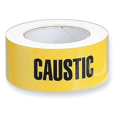 Pipe Marker, Caustic, Yellow, 2X90FT CAUSTIC MPN:2X90FT CAUSTIC
