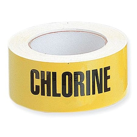 Pipe Marker, Chlorine, Yellow, 2X90FT CHORINE MPN:2X90FT CHORINE
