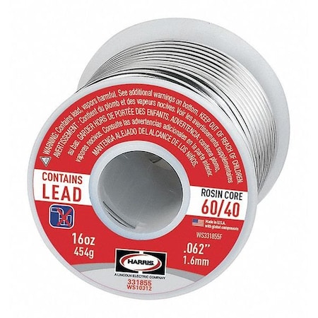 Rosin Core Solder, Dia 0.062 In, 1lb MPN:331855
