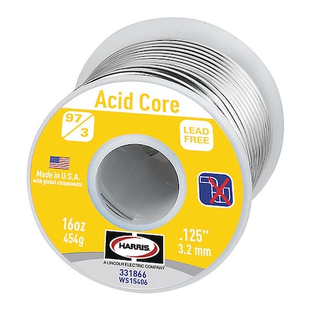 Lead Free Solder, Dia 0.120 In, 1lb MPN:331866
