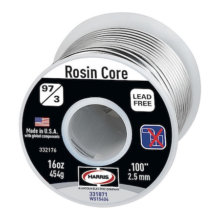 Lead Free Solder, Dia 0.100 In, 1lb MPN:331871