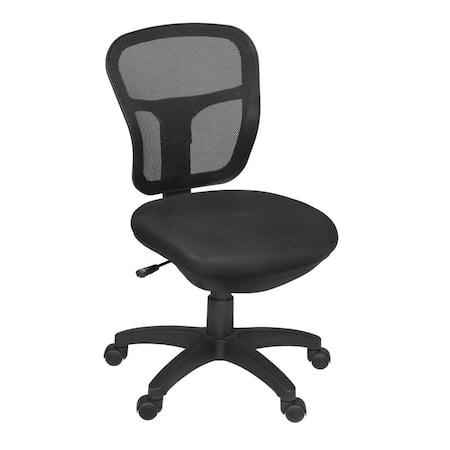 Swivel, Black Seat, Black Back, 18 W 21 L 35.5 H, No Arms, Metal, Fabric Seat MPN:5129BK