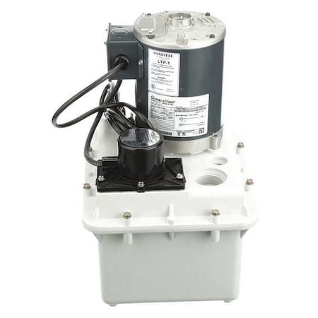 Sink Drain Pump System, 1/4 hp, 45 gpm Flow Rate at 5 Ft. of Head, 5 A Amps, 1 gal basin capacity MPN:LTP-1