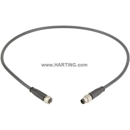 Cordset, 0.5 m Cable, PUR, Black MPN:21348081388005