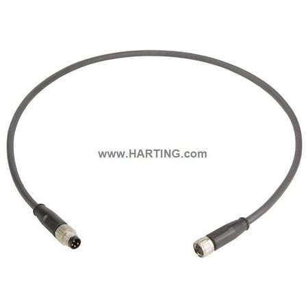 Cordset, 0.5 m Cable, PUR, Black MPN:21348081489005