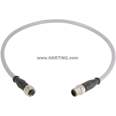 Cordset, 2 m Cable, PVC, Gray MPN:21348485882020