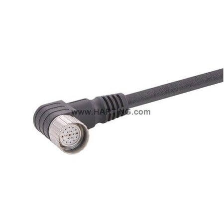 Cordset, 5 m Cable, PUR, Black MPN:21373600D74050
