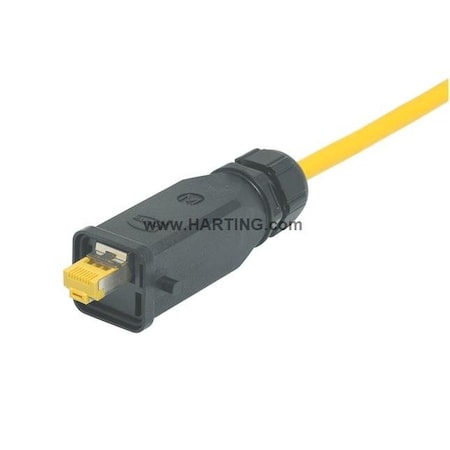 Han 3A RJ45 Cable-Mount Connector, Black MPN:09451251560