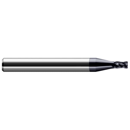 Miniature End Mill - 4 Flute - Corner Radius, 0.2500