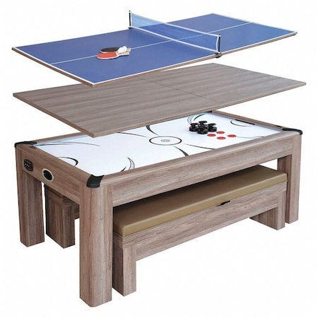 Driftwood Air HockeyTable w/Benchs, 7 ft. MPN:BG1137H