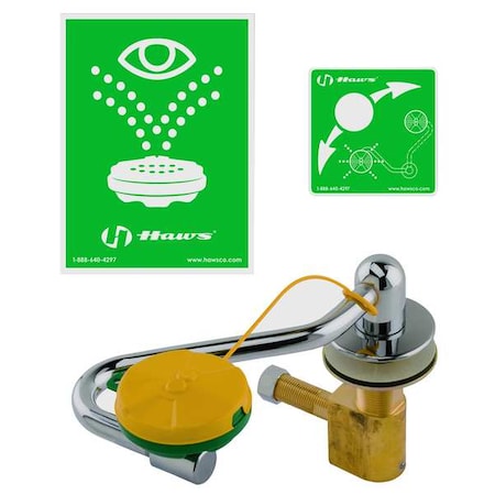 Plumbed Eyewash, Counter Mount, Plumbed, 6 in H., 11 1/2 in W MPN:7611