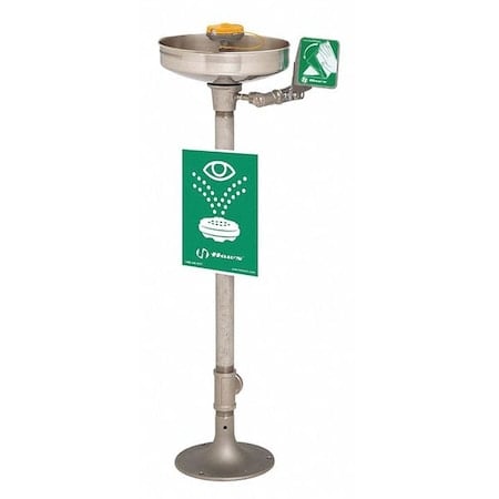 Plumbed Eyewash, Floor Mount, Plumbed, 40 in H., 15 in W MPN:7777