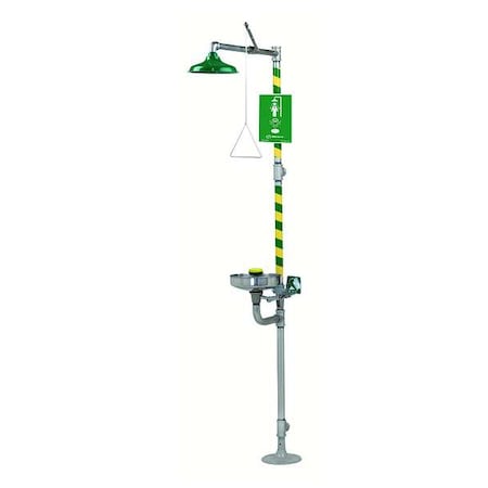 Eyewash and Shower Station, Stainless Steel Bowl, Includes AXION MSR Hydrodynamic Showerhead MPN:8300-8309