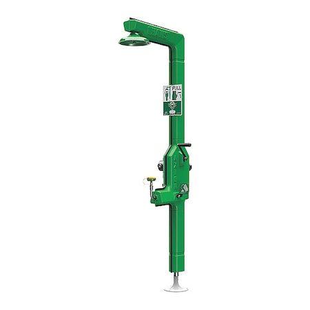 Shower with Eyewash, Floor Mount, Galvanized Steel Pipe, 91 15/16 in H, Green MPN:8315CTFP