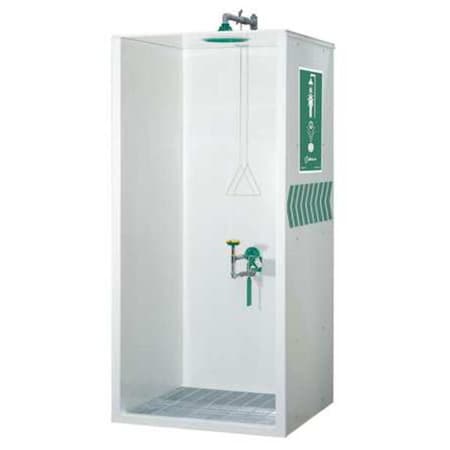 Shower with Eyewash, Floor Mount, Galvanized Steel Pipe, 92 H, No Bowl Bowl, White MPN:8605WC