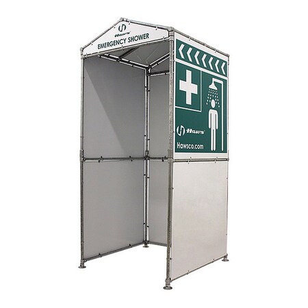 Emergency Three Sided Enclosure, Aluminum, Galvanized Steel, White MPN:9035