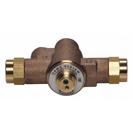 Emergency Mixing Valve, Brass, Yellow, For Use With, Single Eyewash MPN:9201EW