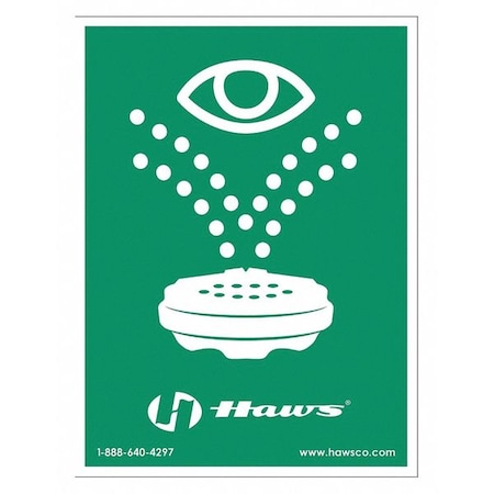 Eyewash Sign, Plastic, Green, 12