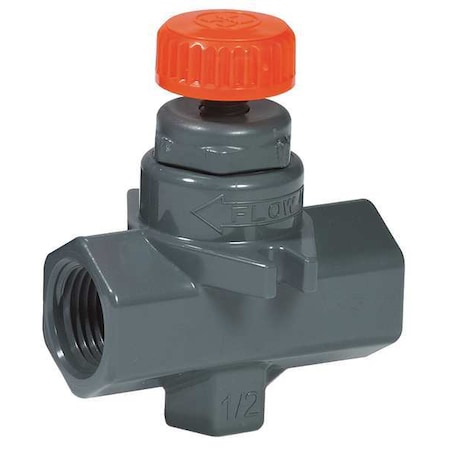 Needle Valve, Straight, PVC/FPM, 1/4