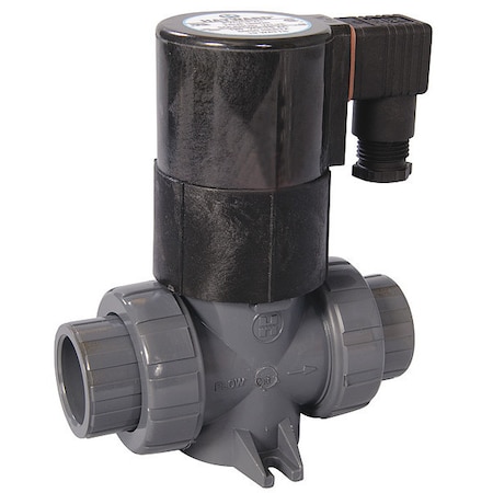 Solenoid Valve, 2-Way, 2-Position, Normally Closed, 1 in Pipe Size, 120V AC, Inline Single, PVC MPN:SV10100STE