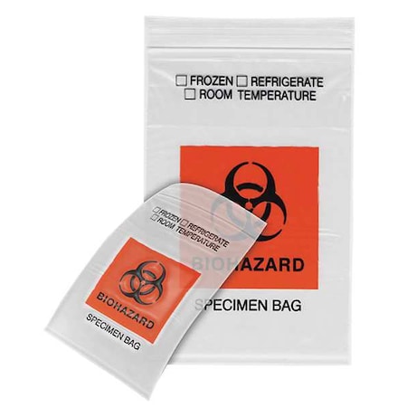 Dual Pouch Specimen Bag, 9inLx6inW, PK1000 MPN:HCS7004A-RT
