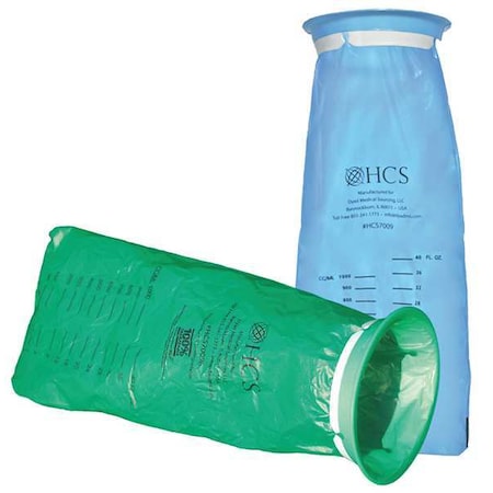 Emesis Bag, 40 fl oz, Green, PK144 MPN:HCS7009B