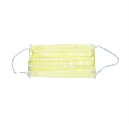 Procedural Mask, 3-Ply, Dual, Non-Adjustable Strap, Metal Nose Clip, Yellow, M, 300 PK MPN:HCS3014