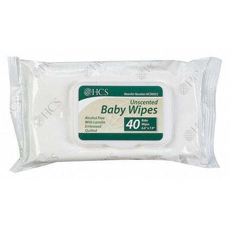 Baby Wipes, 7.88 inL, 6.63 inW, PK12 MPN:HCS0022