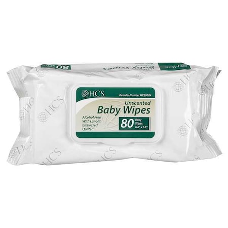 Baby Wipes, Unscented, Resealable, PK12 MPN:HCS0024