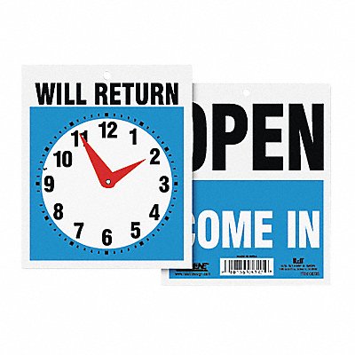 Sign Open/Will Return w/Clock Hands MPN:9382