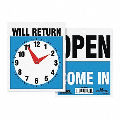 Sign Open/Will Return w/Clock Hands MPN:9382