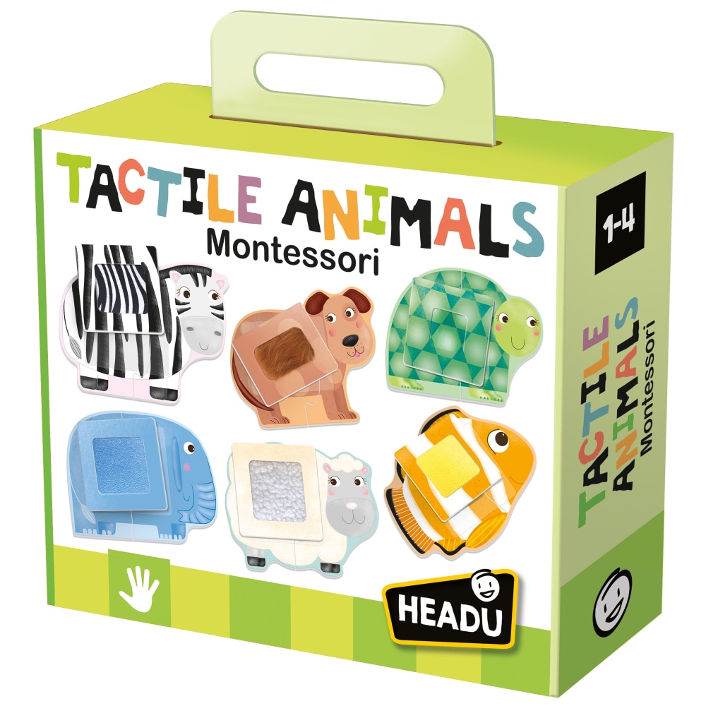 Headu Tactile Montessori Puzzles, Animals, Pre-K, Set Of 6 Puzzles MPN:HDUIT20188