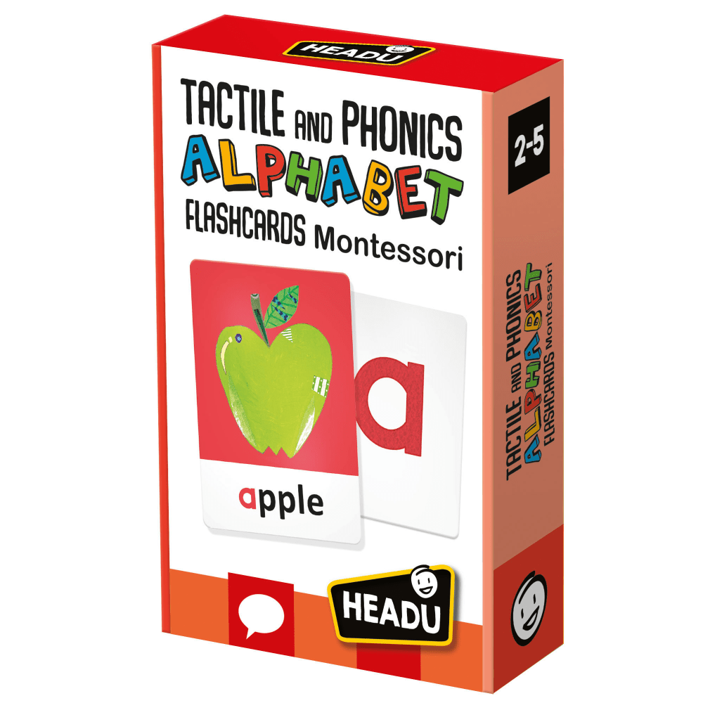Headu Montessori Tactile And Phonics Alphabet Flashcards, 5-3/8in x 7-7/16in, Pre-K MPN:HDUEN26883