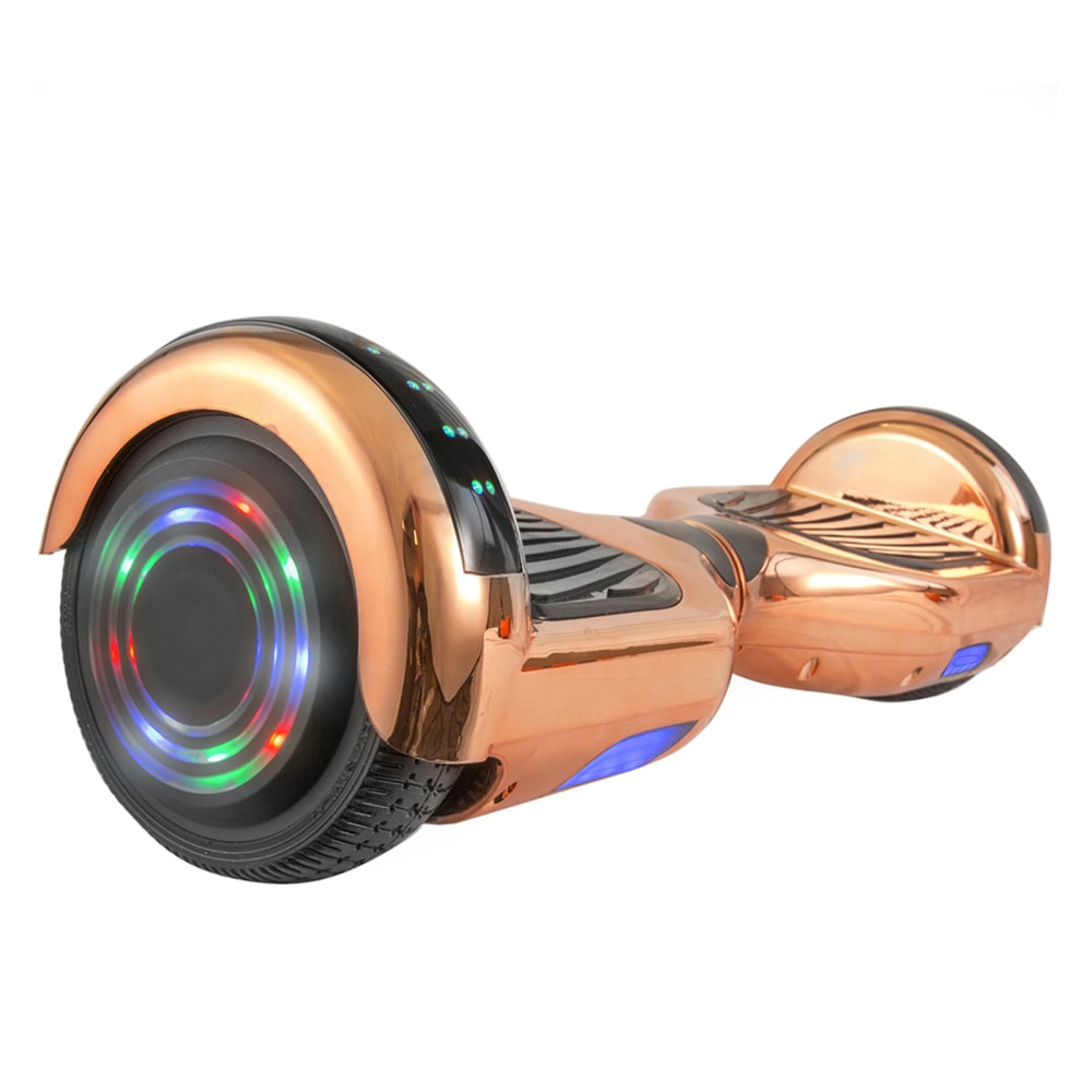 AOB Hoverboard With Bluetooth Speakers, 7inH x 27inW x 7-5/16inD, Rose Gold/Chrome MPN:995109501M