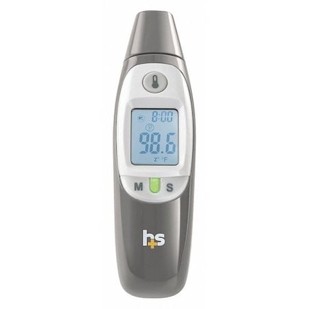 Digital Thermometer, Plastic, 5 3/16 in L, 1.4688 in W, Gray/White, (2) AA Batteries, Safety Cap MPN:18-210-000