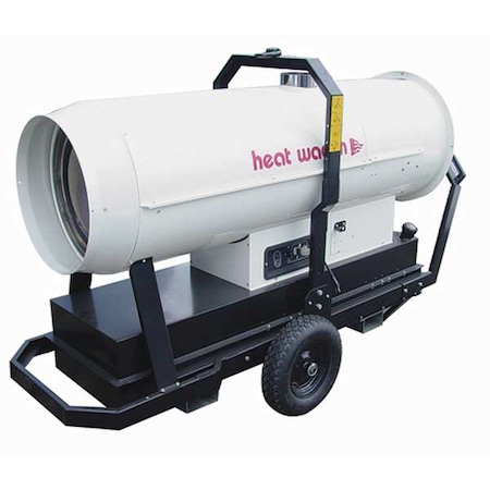 Portable Oil and Kerosene Torpedo Heater, 350, 000 / 231, 000 BtuH, 3, 250 cfm, 17, 500 sq ft Heat Area MPN:HVF410