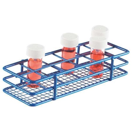Test Tube Rack, Epoxy-Coated Steel, Blue MPN:120085